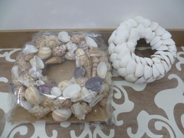 2x decoratie schelpen kransen, Ophalen of Verzenden, Zo goed als nieuw