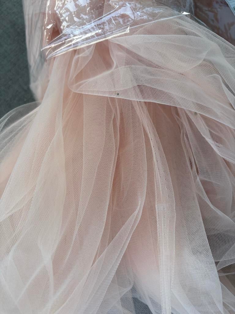 Backdrop stof tule, 4x champagnekleur en 1x wit, bruiloft, Overige materialen, Gebruikt, 120 cm of meer, Wit