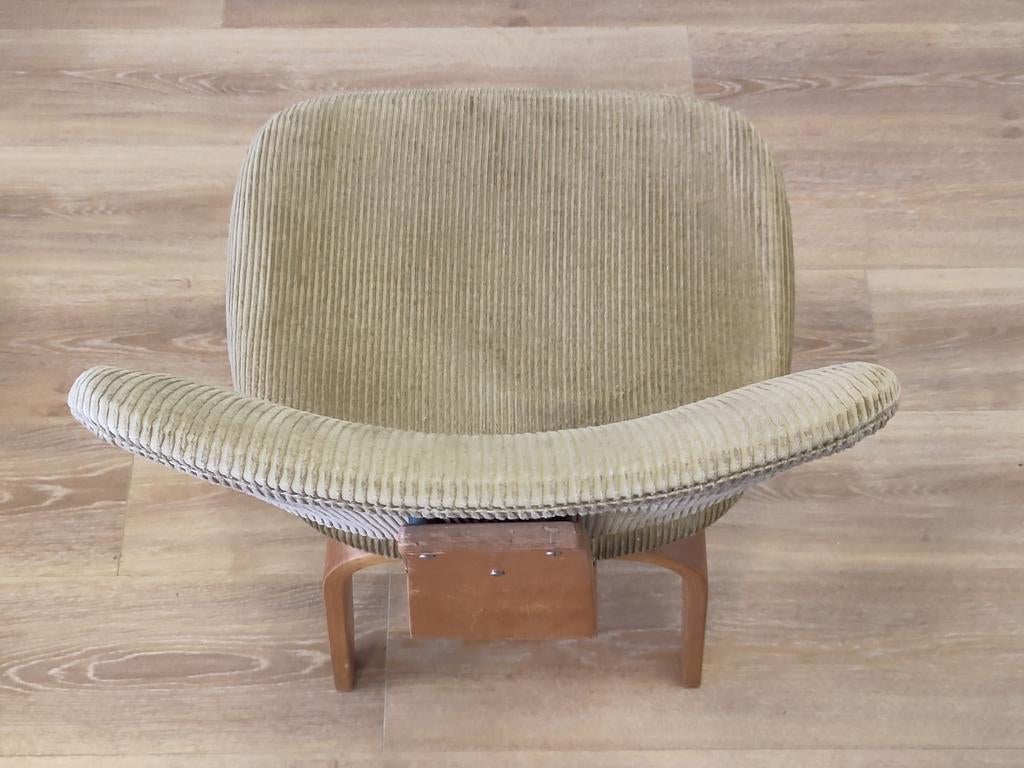 1x vintage Pastoe eetkamerstoel SB02 houten stoel stof, Huis en Inrichting, Stoelen, Ophalen, Gebruikt, ., .