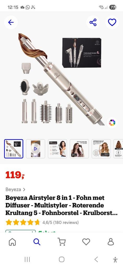 Beyza Airstyler 8 in 1 - Föhn met Diffuser, Ophalen of Verzenden