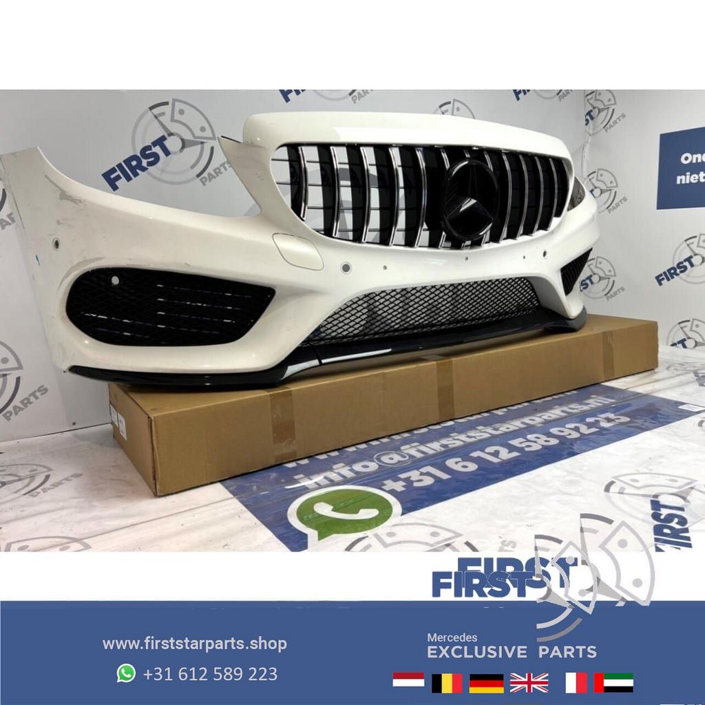 W205 C43 AMG VOORBUMPER + GT GRIL Mercedes C Klasse WIT COMP, Gebruikt, -, Voor, Ophalen of Verzenden