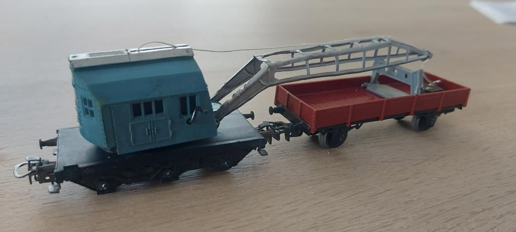 Märklin DB Krüpp kraanwagen +lageboordwagen artnr 4611+4503, Wisselstroom, Wagon, Ophalen of Verzenden, Zo goed als nieuw