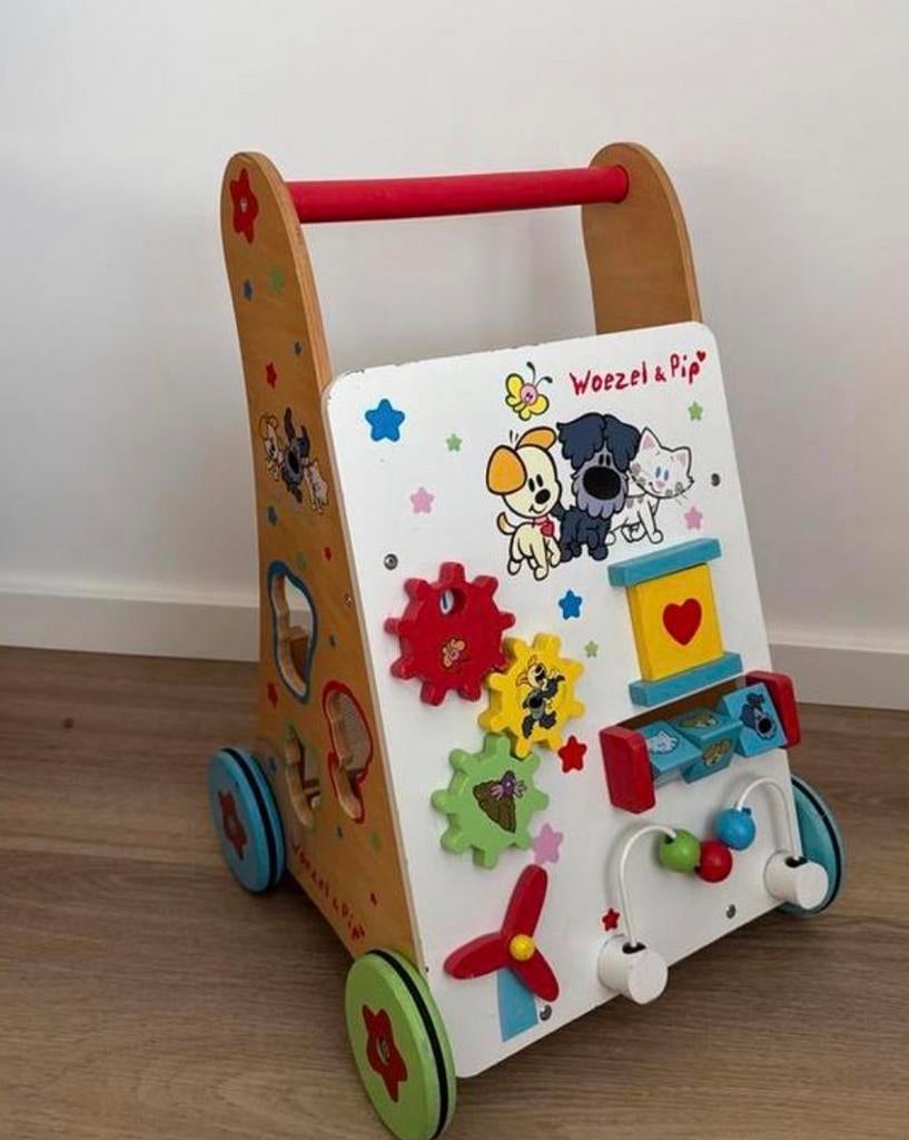 Woezel & Pip Houten Loopwagen met Activiteitenpaneel, Ophalen, Gebruikt, Overige typen, Met wieltjes