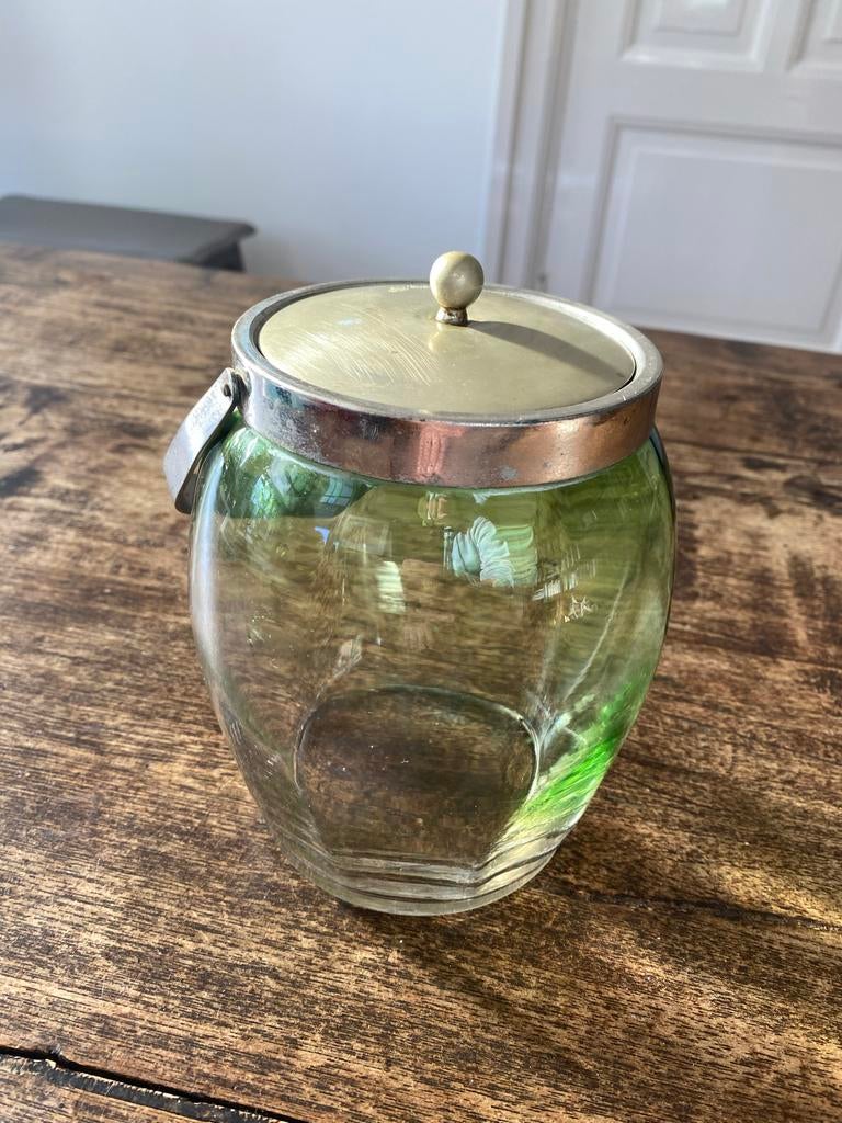 Antieke, brocante glazen koektrommel ca. 1900 Jugendstil, Ophalen of Verzenden