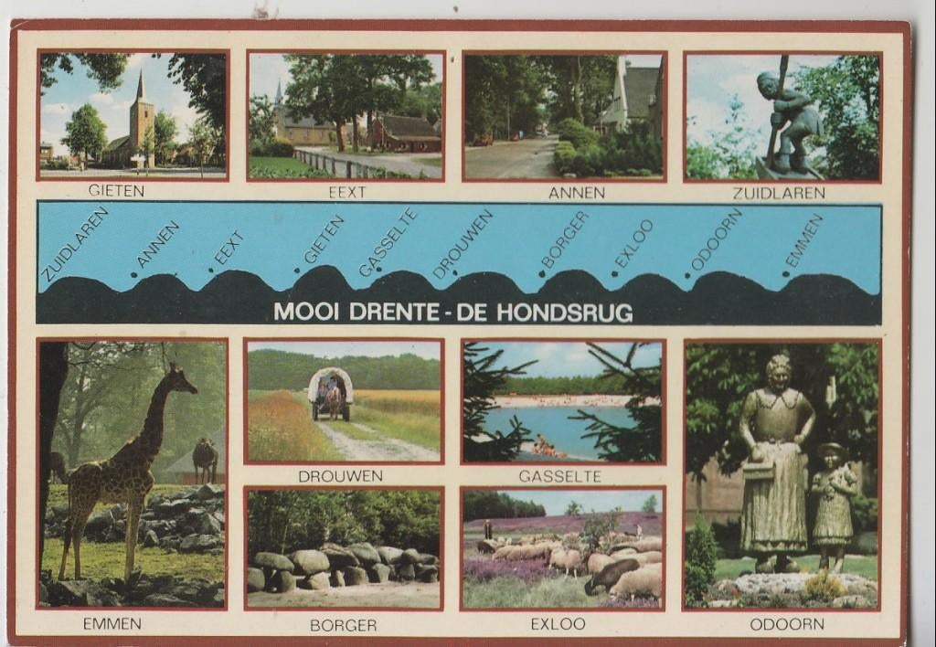 Drente De Hondsrug Borger Hunebed Gieten Eext Annen Emmen, Verzenden, 1980 tot heden, Gelopen, Drenthe
