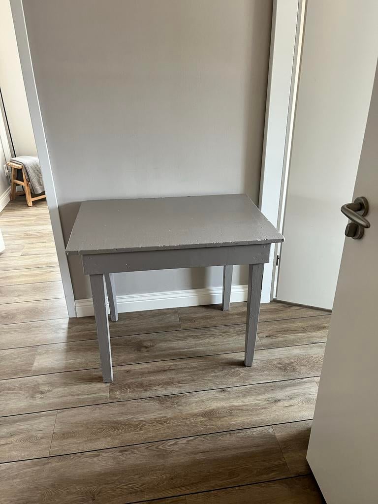 Landelijk tafeltje 60x90x75 cm - taupe/grijs, Huis en Inrichting, Ophalen, Gebruikt, 75 cm of meer, 60 cm of meer