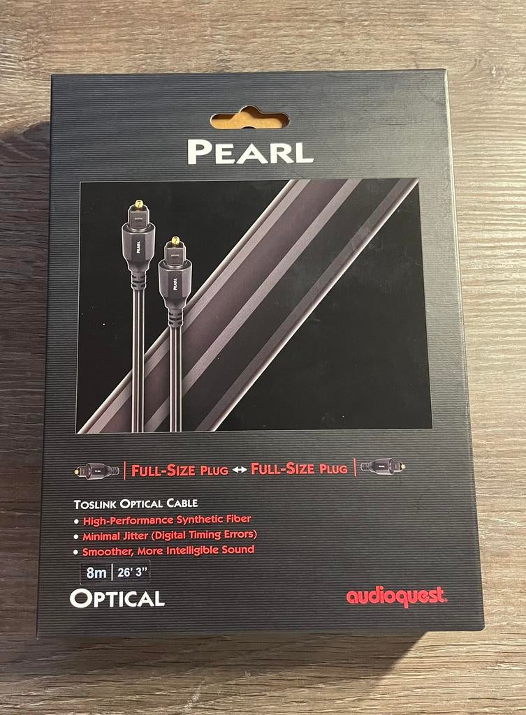 AudioQuest Pearl Optical Toslink - 8 mtr, Ophalen of Verzenden, Zo goed als nieuw, Minder dan 2 meter, Optische kabel