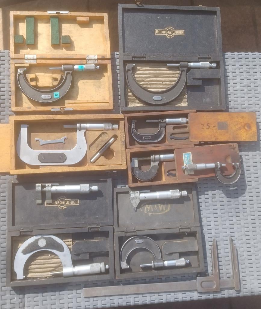 Werkplaats gereedschap micrometers meetapparatuur, Antiek en Kunst, Ophalen of Verzenden