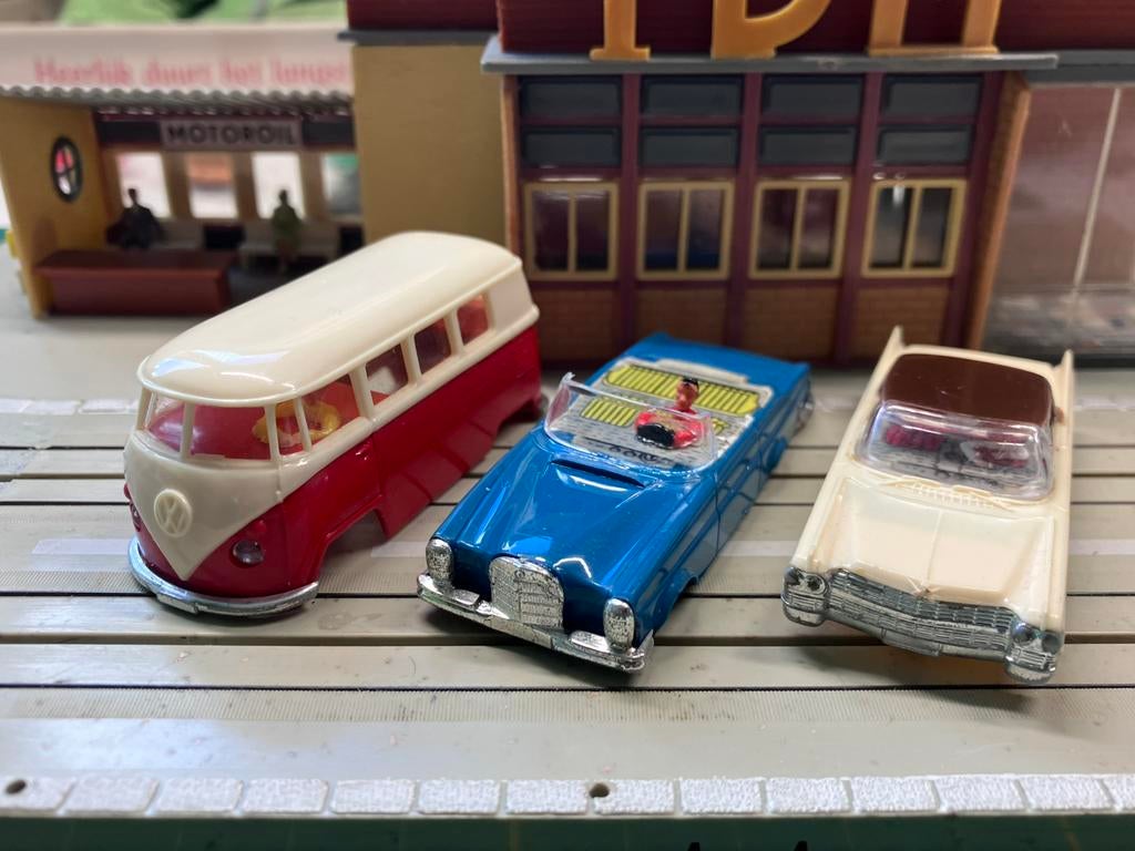 Faller AMS 3 kapjes Cadillac VW Bus Mercedes 300se cabriolet, Ophalen of Verzenden, Zo goed als nieuw, Elektrisch, Overige merken