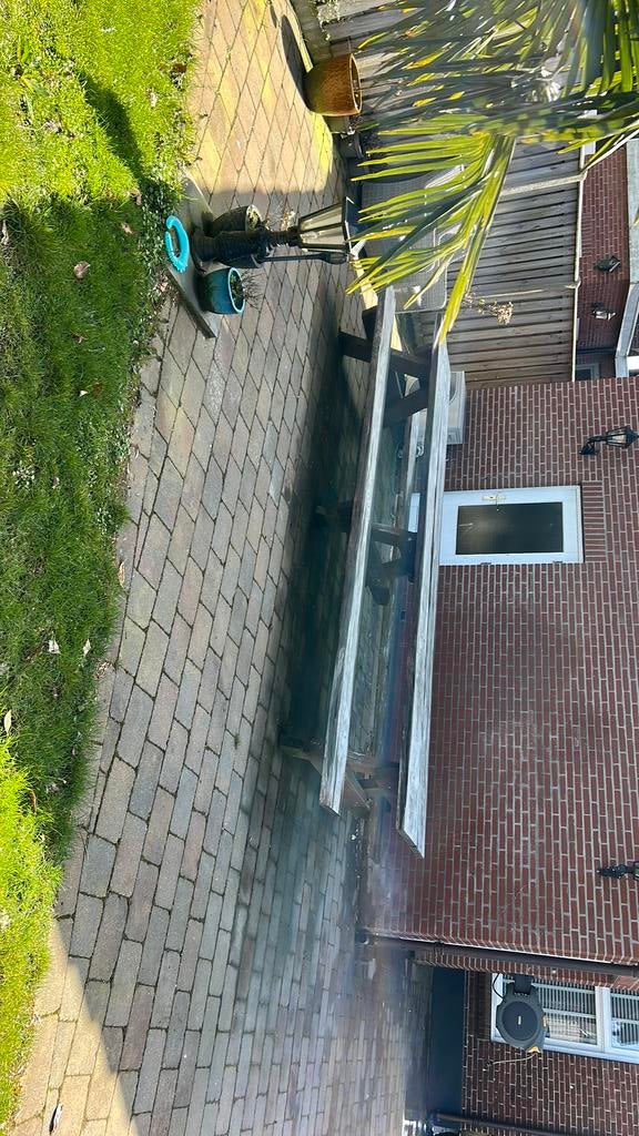 Grote houten picknicktafel 4 meter lang, Ophalen of Verzenden, Gebruikt, Rechthoekig, Hout