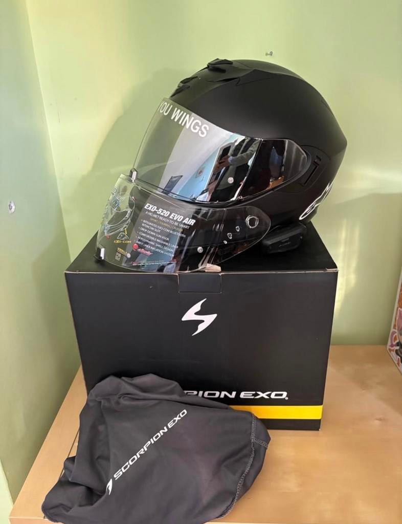 Scorpion EXO motorhelm met Cardo intercom, Ophalen of Verzenden, Tweedehands, Integraalhelm, Overige merken