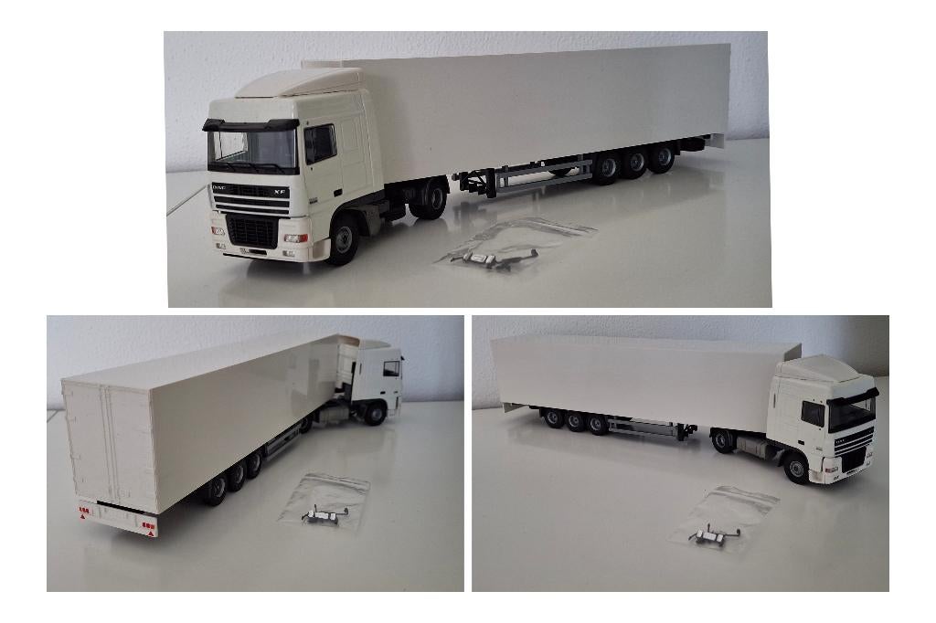 DAF XF95 Spacecab 4x2 kastentrailer Tekno 1/50, Ophalen of Verzenden, Nieuw, Bus of Vrachtwagen, Tekno