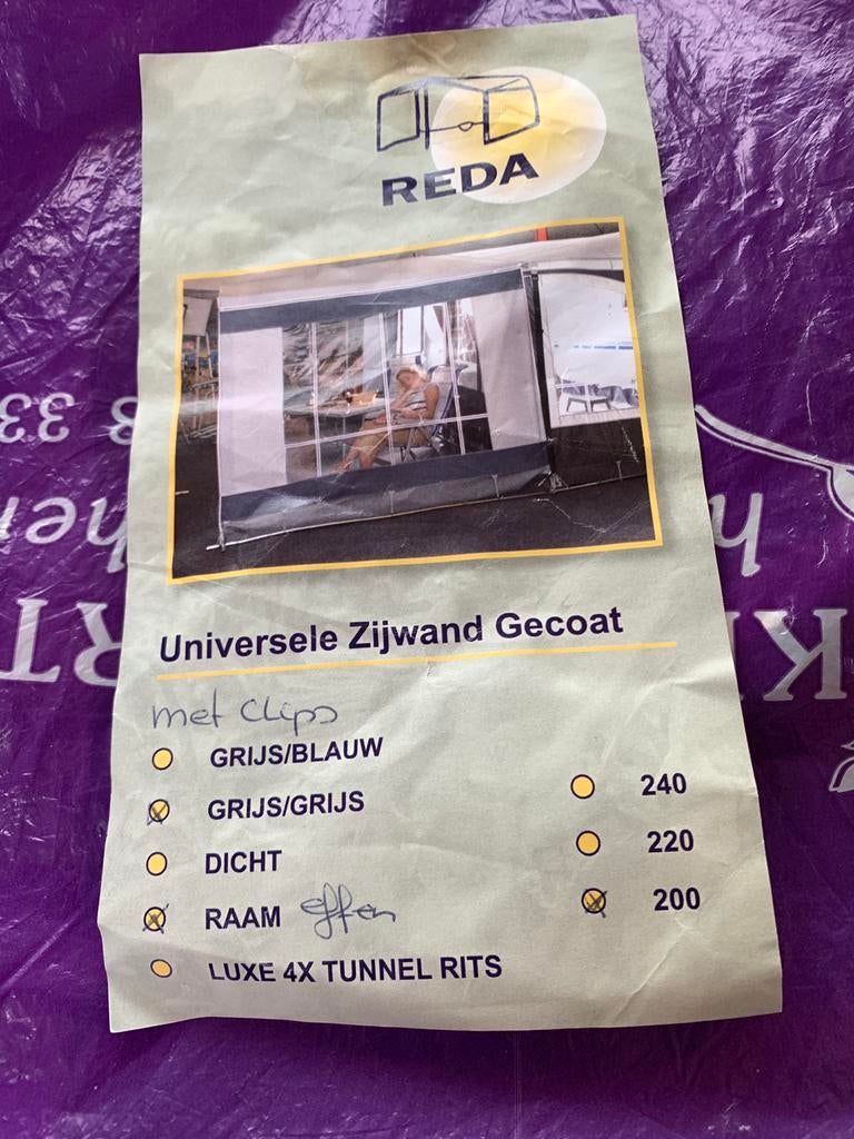 Reda zijwand  voor voortent luifel, Ophalen of Verzenden, Zo goed als nieuw