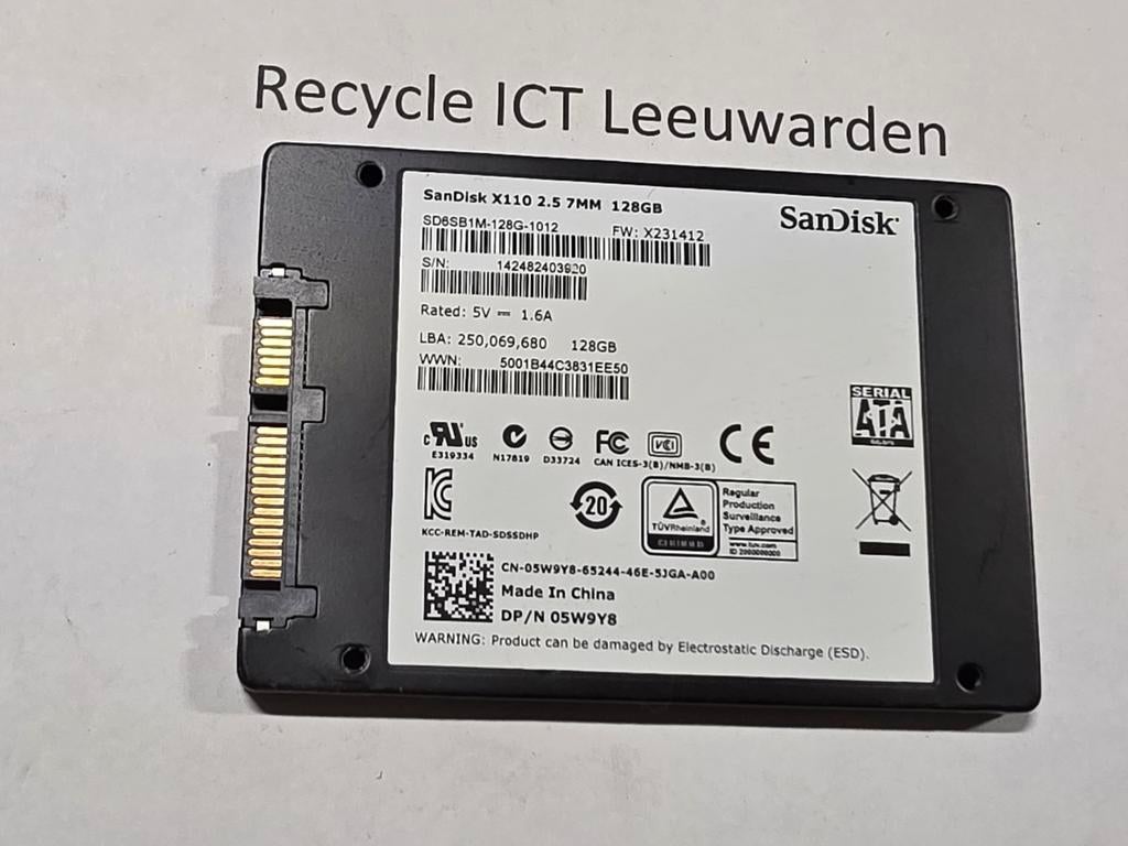 Sandisk 128gb laptop ssd hdd hardeschijf x110, Intern, Gebruikt, Laptop, SSD