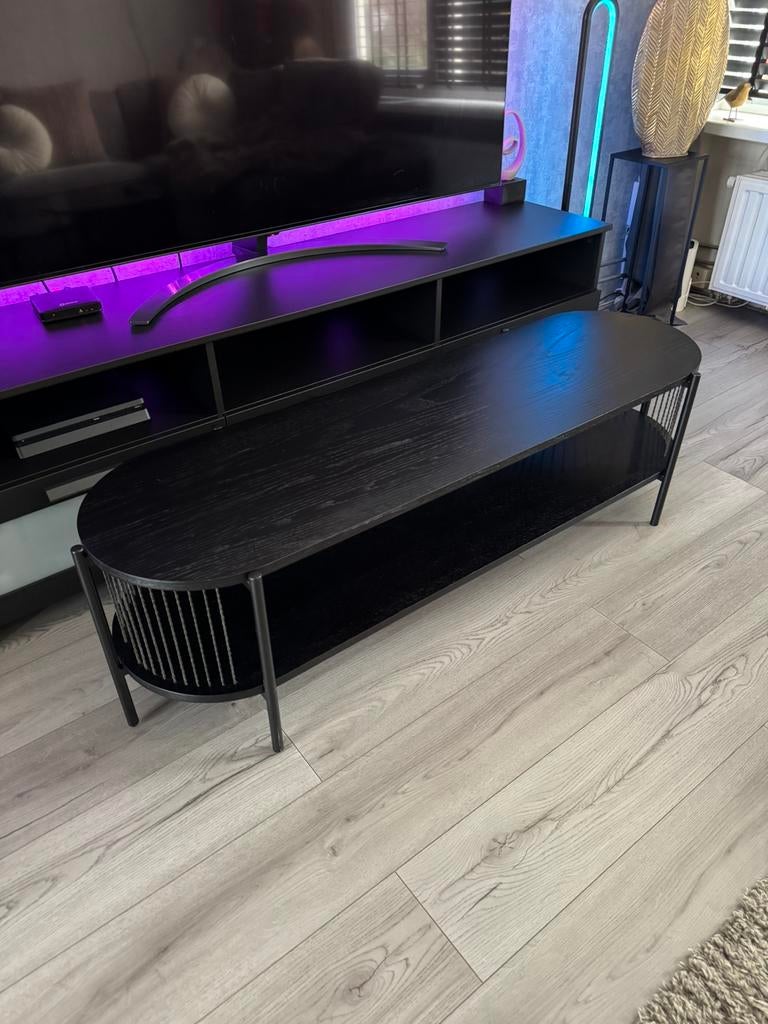 SNESLEV Jysk TV-meubel (Zwart) 140x40x40, Ophalen, 25 tot 50 cm, 100 tot 150 cm, Minder dan 100 cm