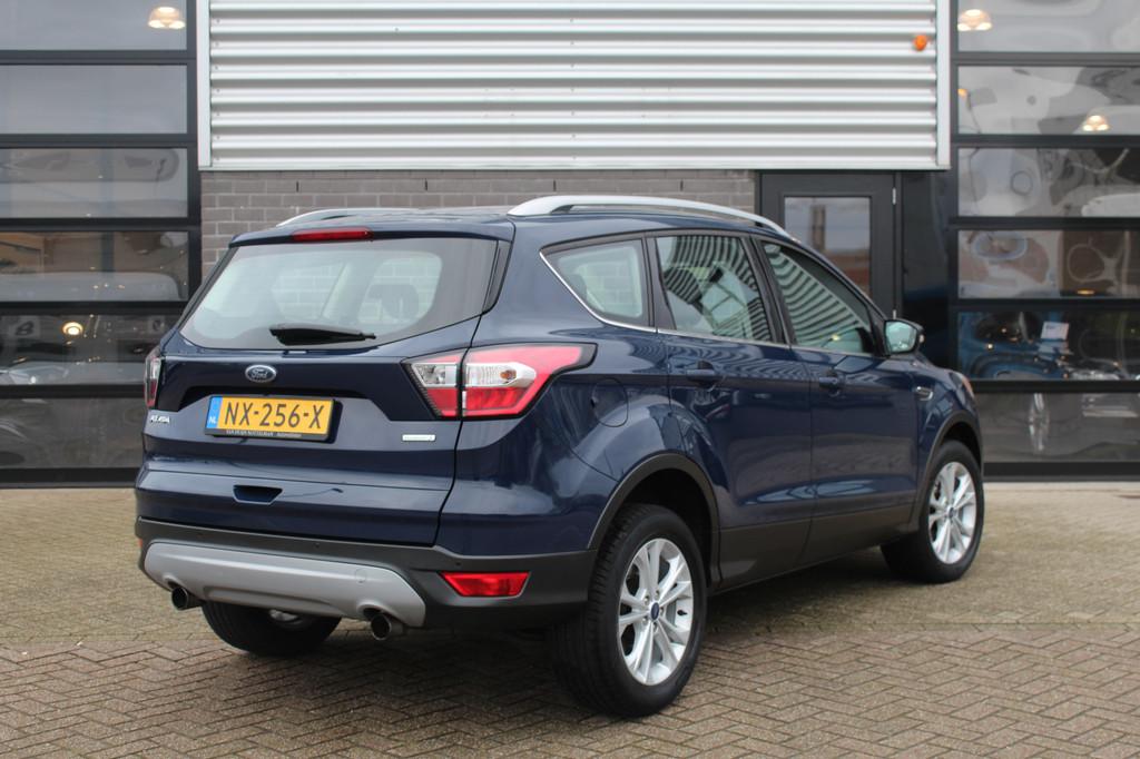 Ford Kuga 1.5 EcoBoost Titanium / Carplay / Keyless / N.A.P., 4 cilinders, Met garantie (alle), Blauw, Leder en Stof