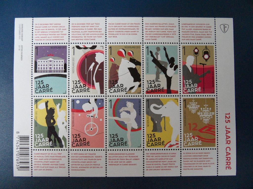 Postzegelvel 125 jaar Carré *** met korting ***, Ophalen of Verzenden, Postfris