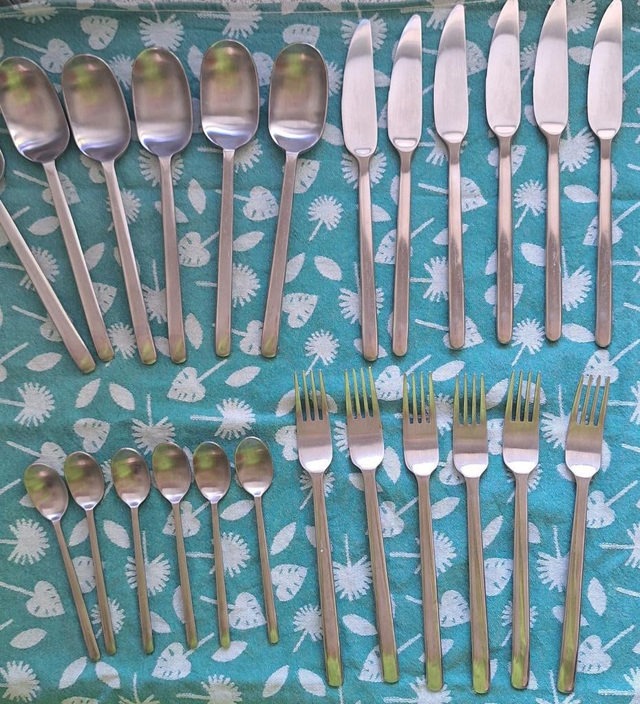 Vintige bestek Ikea, Data, 24 delig, Ophalen of Verzenden, Gebruikt, Rvs of Chroom