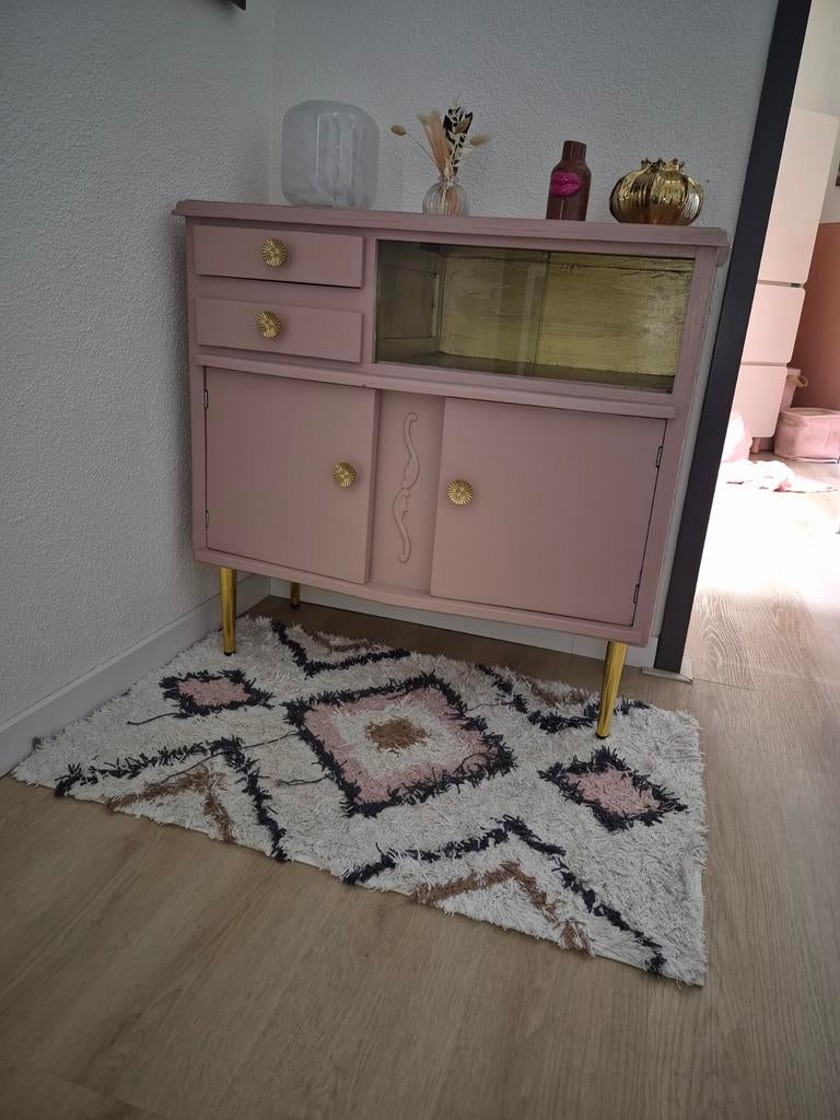 Vintage theekastje - handgeschilderd, Antiek en Kunst, Ophalen