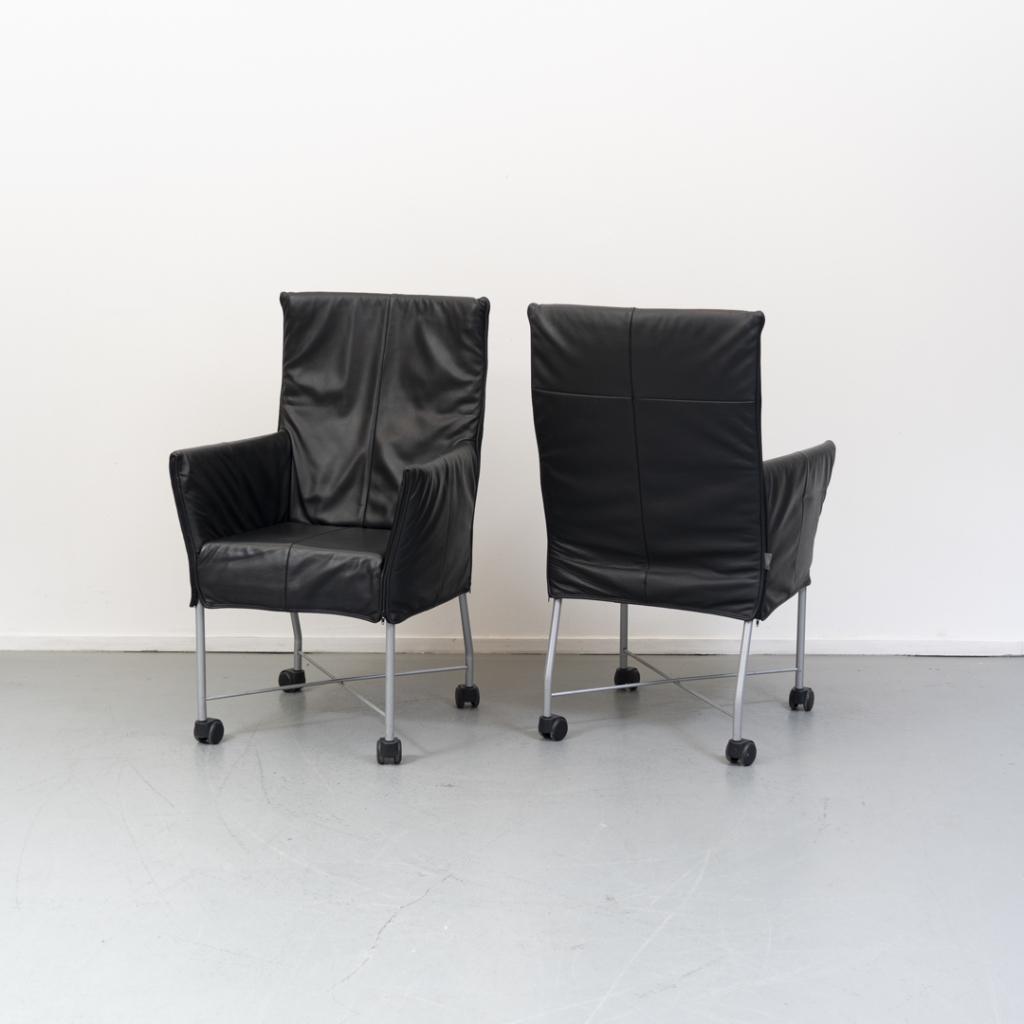 ACTIE!! 75x Montis Chaplin Stoel Zwart Leer - Grijs/Wiel, Niet ingevuld, Niet ingevuld, Ophalen of Verzenden, Zo goed als nieuw