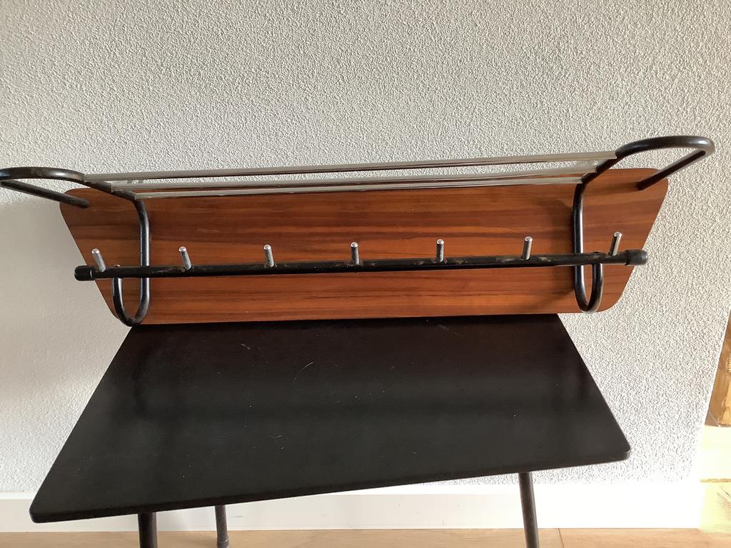 Jaren 50 vintage kapstok: hout met chroom, Ophalen, Huis en Inrichting