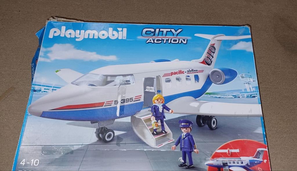 Playmobil City Action vliegtuig met figuren, Ophalen of Verzenden, Gebruikt, Jongen of Meisje