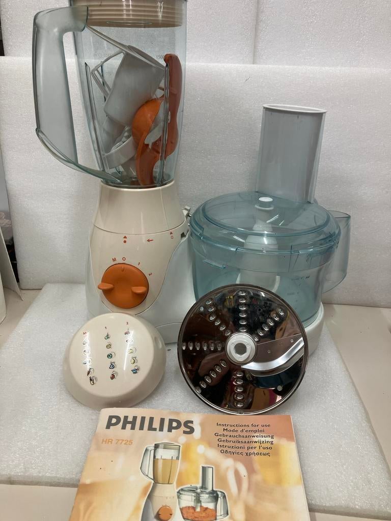 Philips HR 7725 Keukenmachine met Blender, Witgoed en Apparatuur, Keukenmixers, 1 tot 2 liter, Ophalen of Verzenden, Zo goed als nieuw