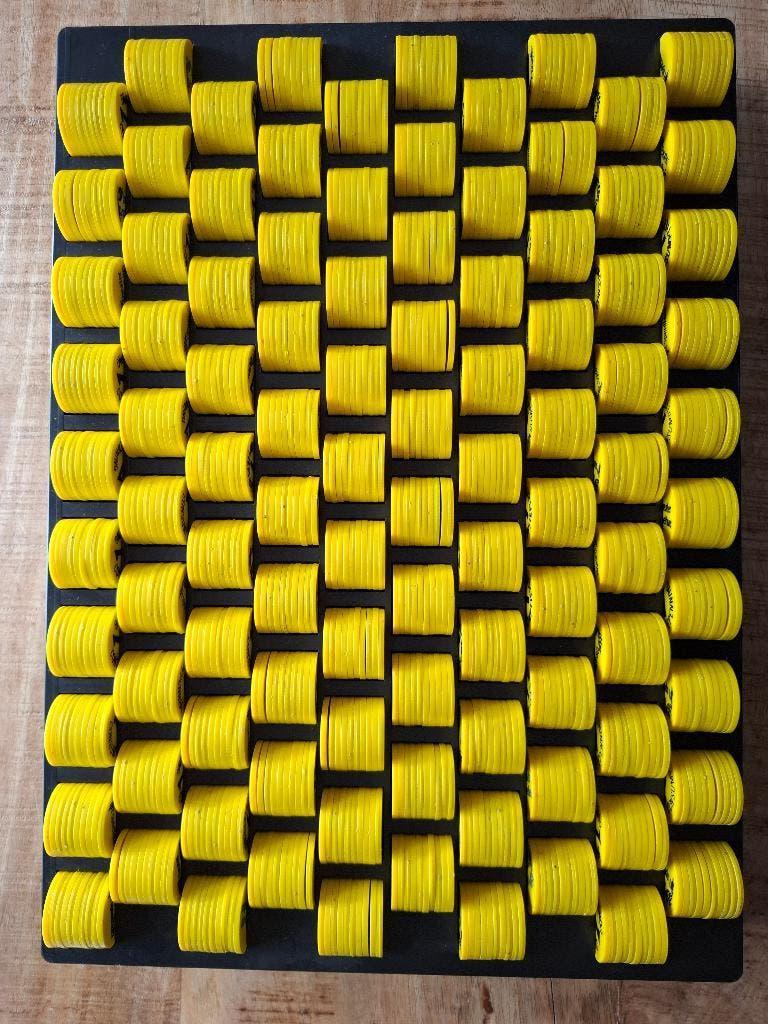 1000 consumptiemunten met telbak, consumptie munten, Ophalen of Verzenden, Gebruikt