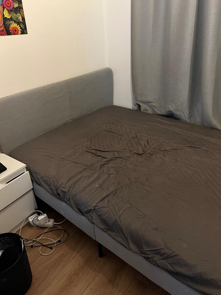 Ikea bed frame with mattress, Ophalen, Gebruikt, Tweepersoons, 140 cm