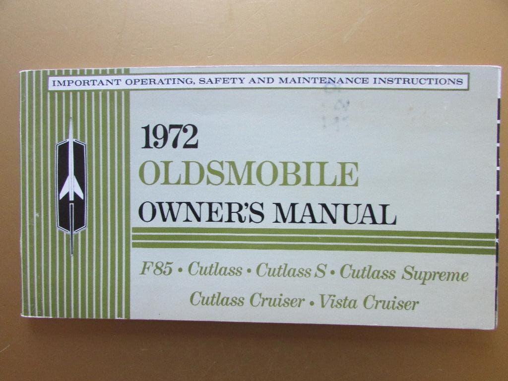 1972 Oldsmobile medium size modellen owner's manual, Engels, Ophalen of Verzenden