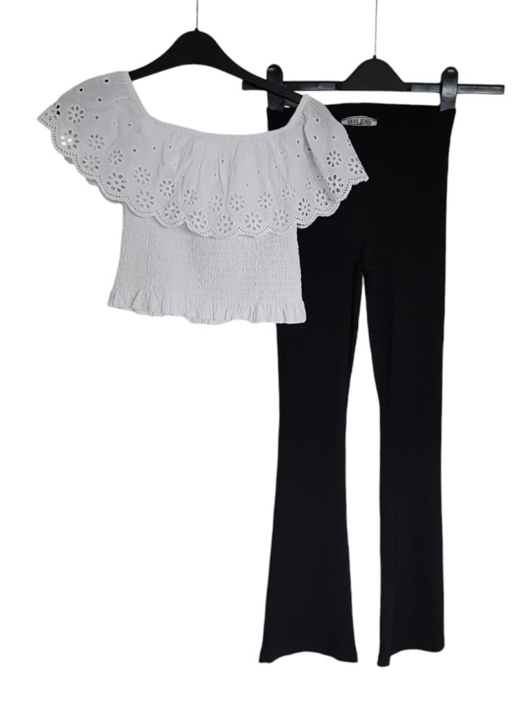 Super leuk wit blousje draagmaat 152., Verzenden, Zo goed als nieuw, Meisje, Overhemd of Blouse