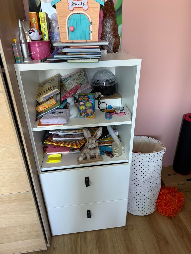 Wit kastje 2 planken 2 lades, Gebruikt, Minder dan 100 cm, 25 tot 50 cm, 50 tot 100 cm