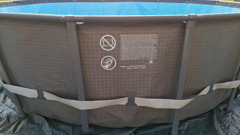 Opzet zwembad intex ultra xtr frame 488/122, Tuin en Terras, Zwembaden, 300 cm of meer, Zo goed als nieuw, Rechthoekig, Ophalen