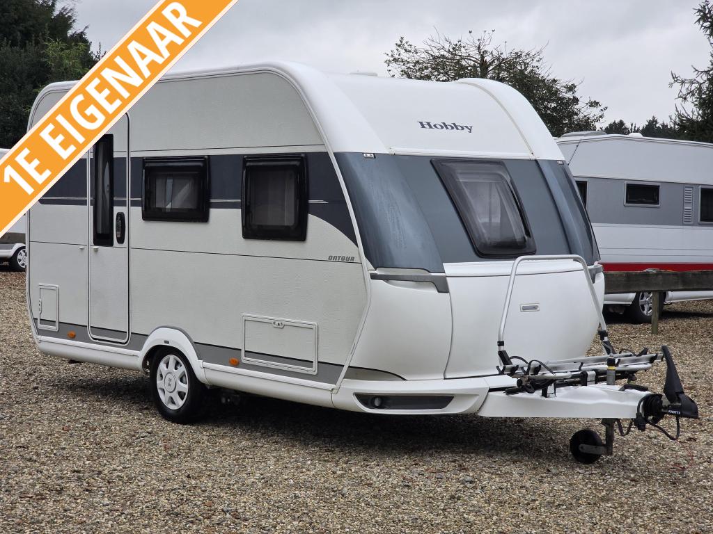 Hobby Ontour 390 SF Nieuwstaat Mover Fietsenrek, Caravans en Kamperen, Caravans, Hobby, Bedrijf, Treinzit, 750 - 1000 kg