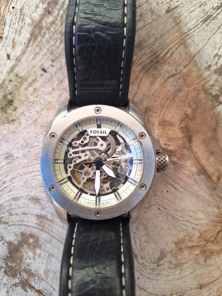 Fossil Modern Machine Automatic Skeleton herenhorloge, Sieraden, Tassen en Uiterlijk, Horloges | Antiek, Overige merken, Staal
