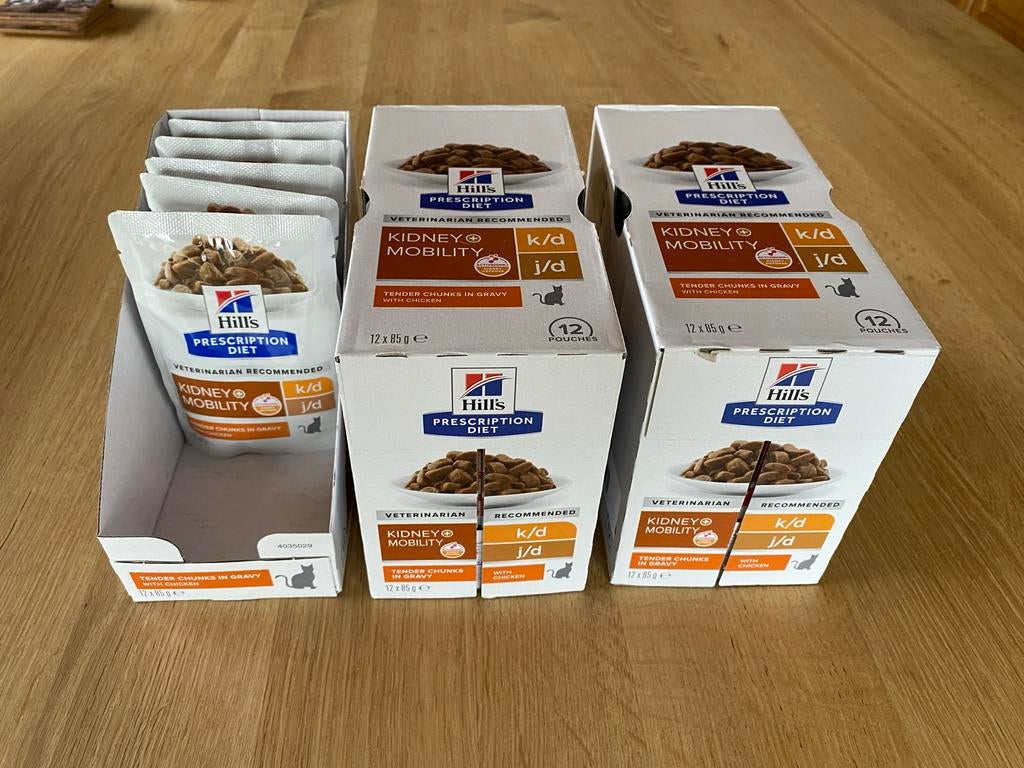Hill’s Kidney (k/d) + Mobility (j/d) natvoer voor katten, Ophalen of Verzenden, Kat