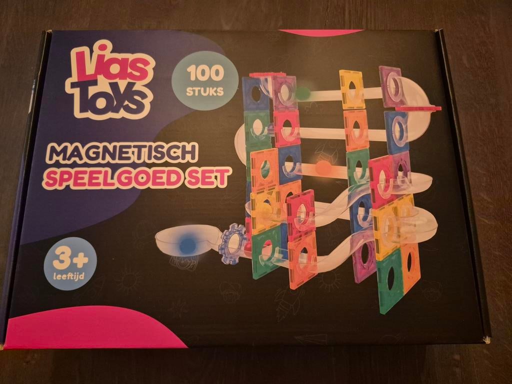 Magnetic tiles knikkerbaan 100 stuks, Overige merken, ., Nieuw, Ophalen of Verzenden