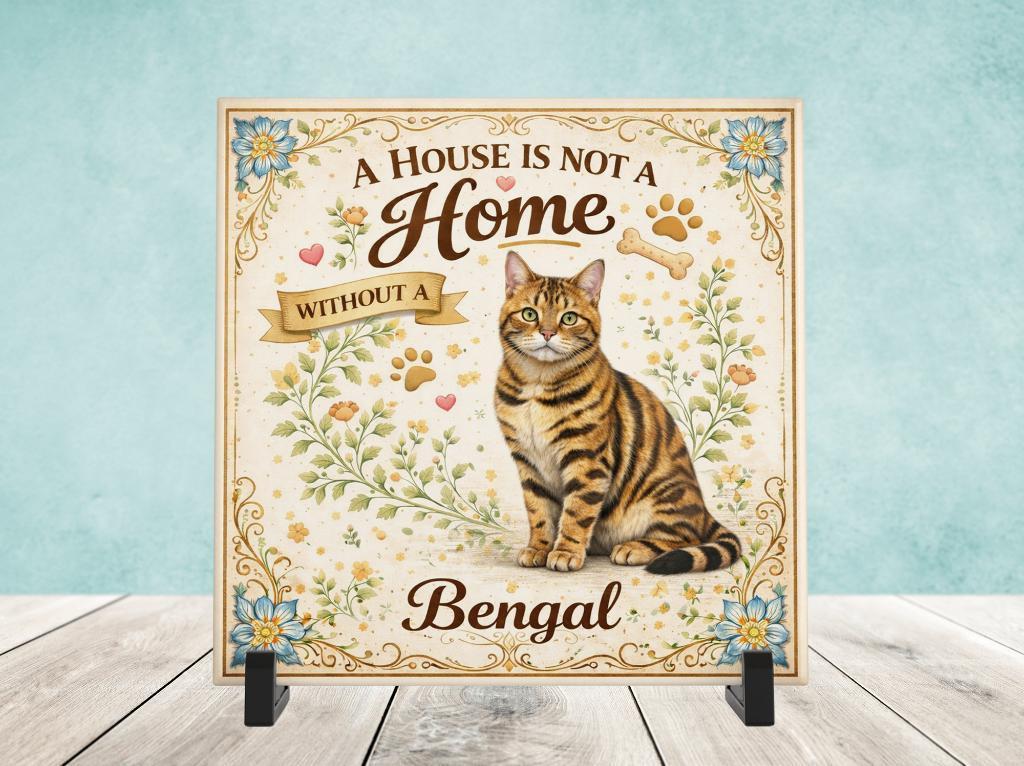 A House is not a Home Without a Bengal - Bengaal Tegel, Verzenden, Nieuw