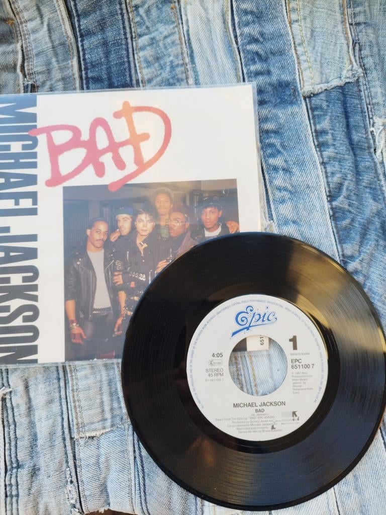 Michael Jackson - Bad (7 inch single), Cd's en Dvd's, Vinyl Singles, Gebruikt, 7 inch, Single, Ophalen of Verzenden