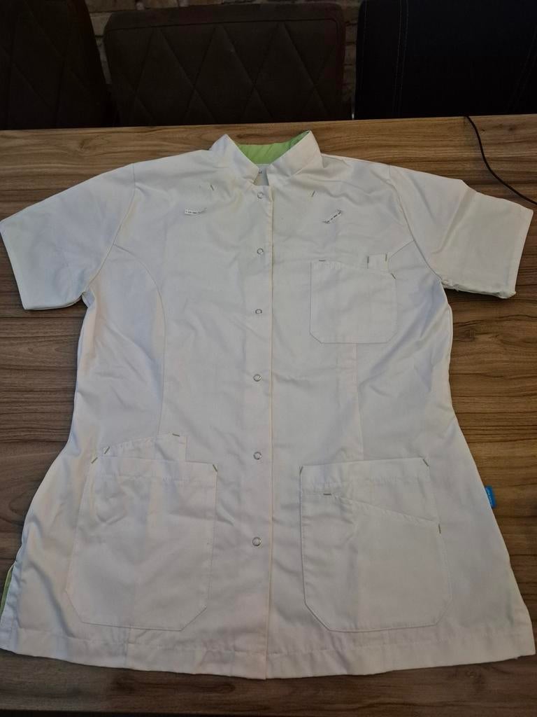 De Berkel zorgjas maat L, wit met groen, Ophalen of Verzenden, Nieuw