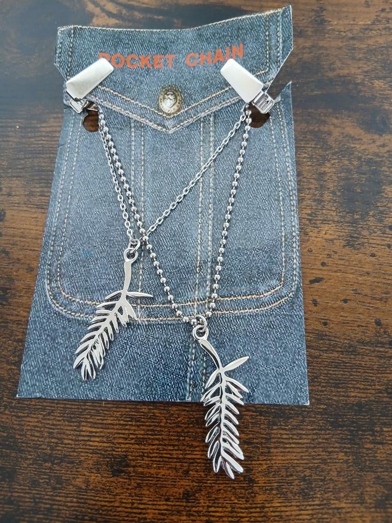 Mooie zilverkleurige broekketting, Ophalen of Verzenden, Zo goed als nieuw, Zilver, Overige materialen