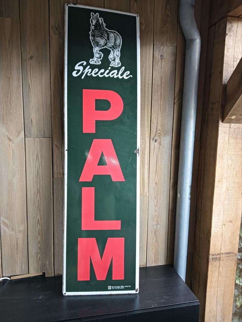 Emaille palm bord, Ophalen, Gebruikt, Reclamebord