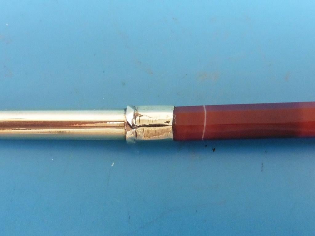 Gouden kroontjespen met streepagaat                      D11, Overige merken, Gebruikt, ., Overige typen