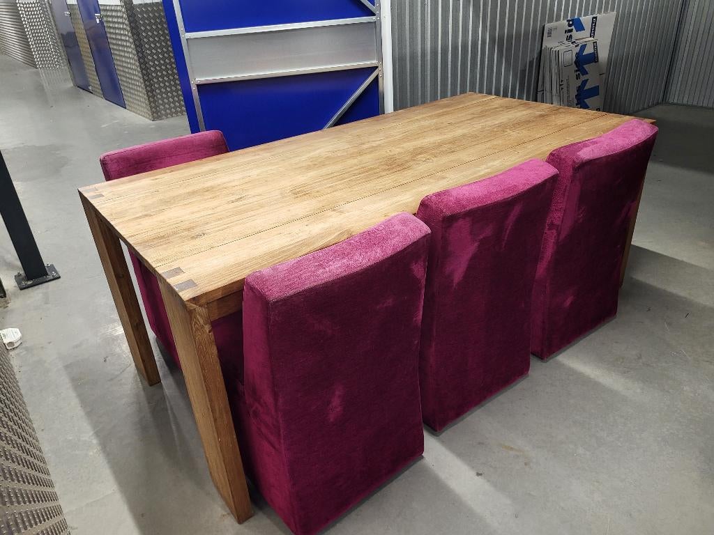 Teakhouten eettafel, Huis en Inrichting, Tafels | Eettafels, Gebruikt, 50 tot 100 cm, 200 cm of meer, Vijf personen of meer, Rechthoekig
