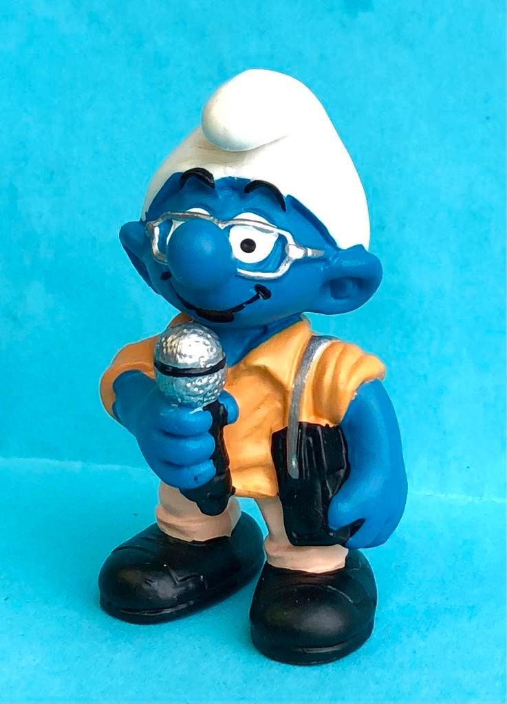 Reporter smurf / smurfen., Verzenden, Zo goed als nieuw, Verschillende Smurfen, Poppetje, Figuurtje of Knuffel