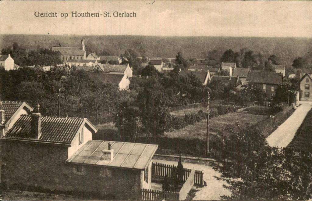 Houthem-St. Gerlach - Gezicht - Kerk, Ophalen of Verzenden, 1920 tot 1940, Gelopen, Limburg