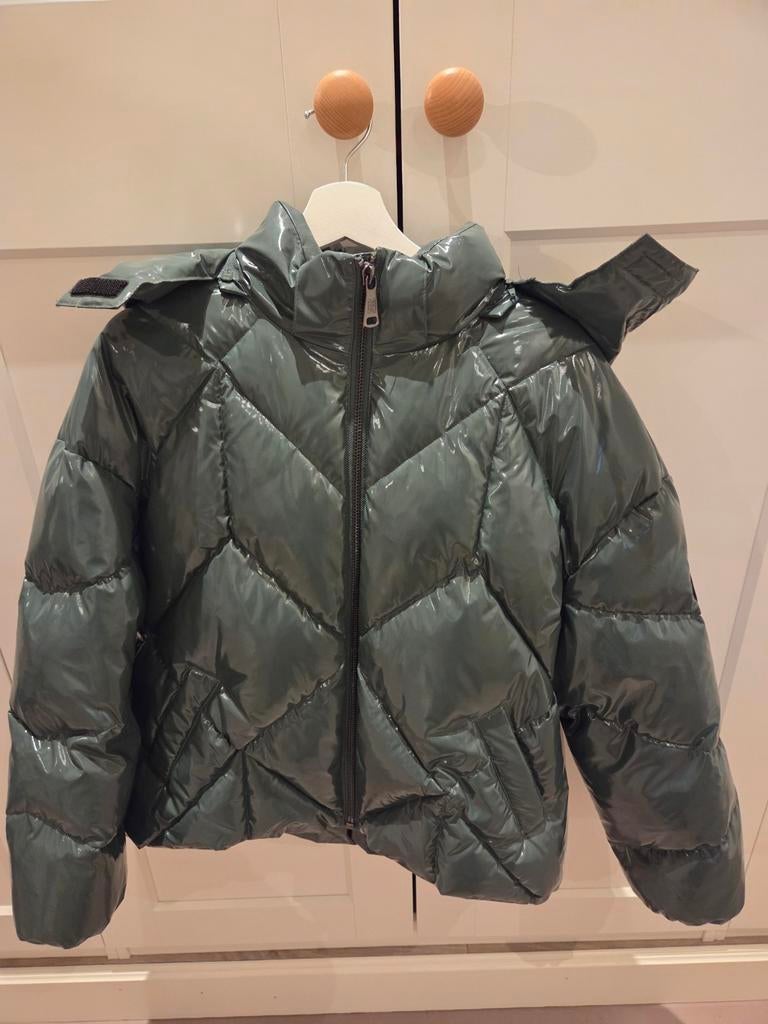 Zgan groene Nikkie lak winterjas maat S 36, Ophalen of Verzenden, Zo goed als nieuw, Nikkie, Maat 36 (S)