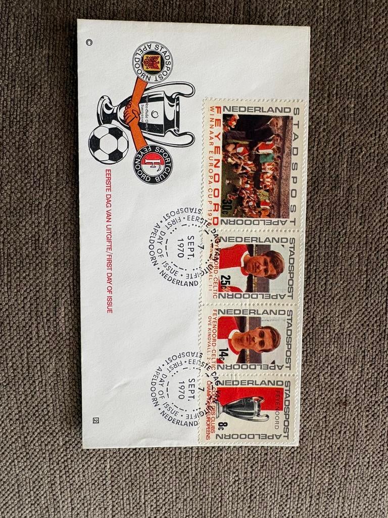 Feijenoord winnaar EC 1970 eerste dag envelop, Ophalen of Verzenden, Nieuw, Overige binnenlandse clubs