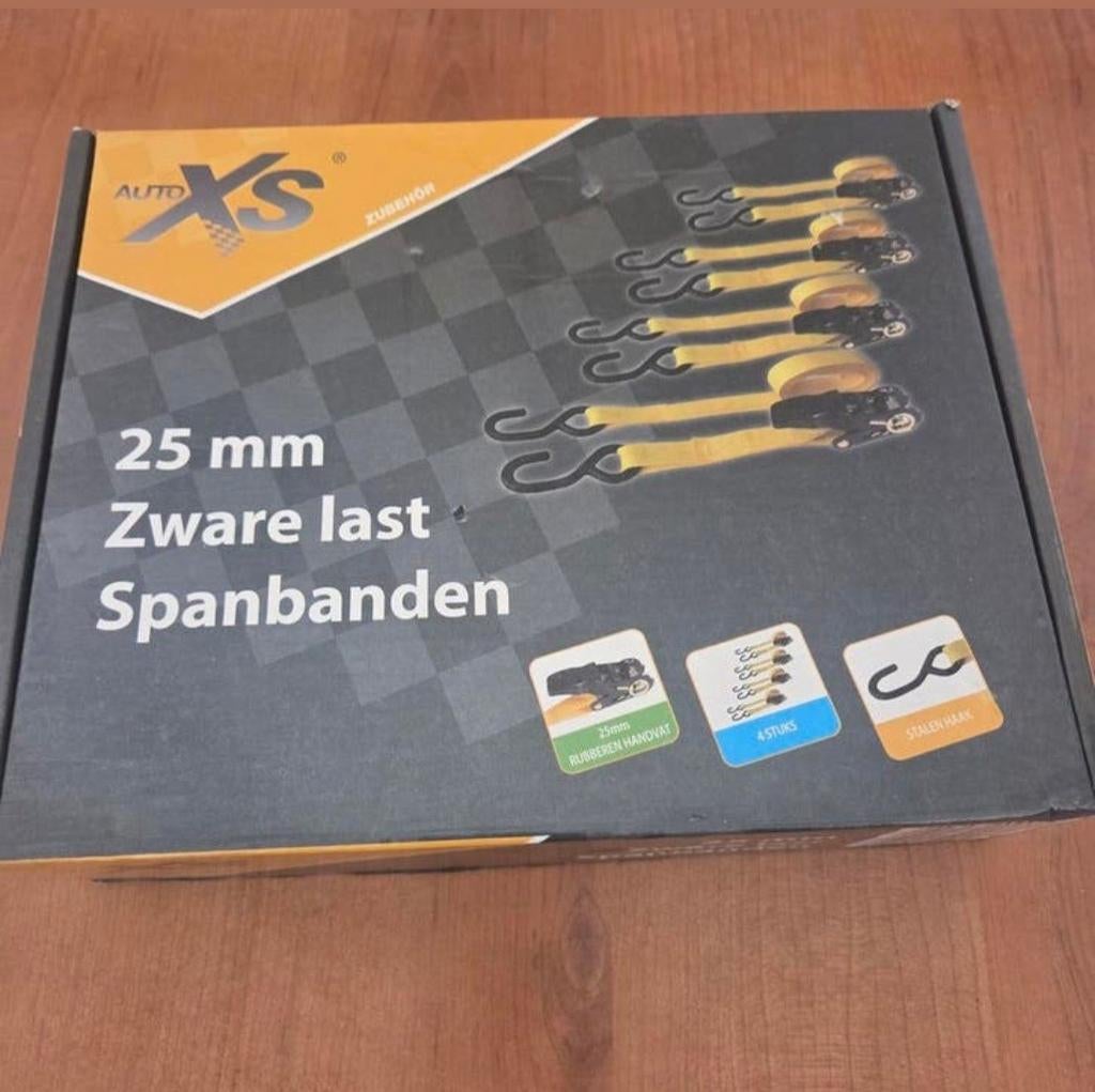 AutoXS 25mm Zware Last Spanbanden - 4 Stuks Nieuw, Ophalen
