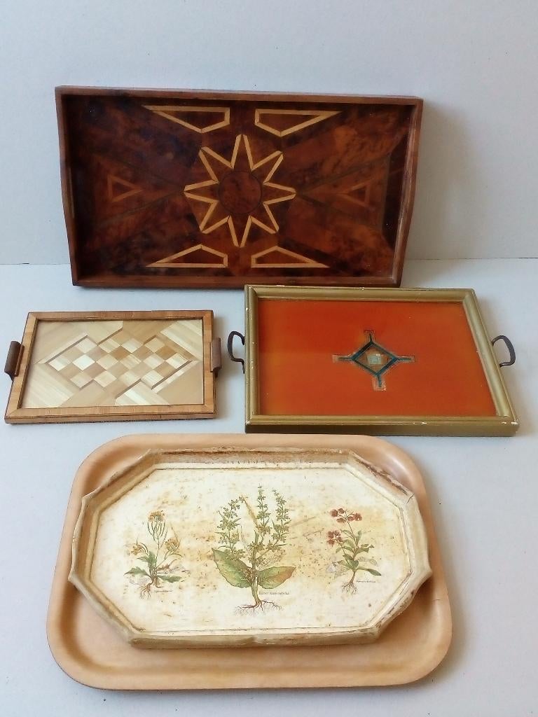 Dienbladen. Keuken.Brocante. Allerlei. Pr.per stuk vanaf, Ophalen of Verzenden, Gebruikt, Overige vormen, Overige materialen